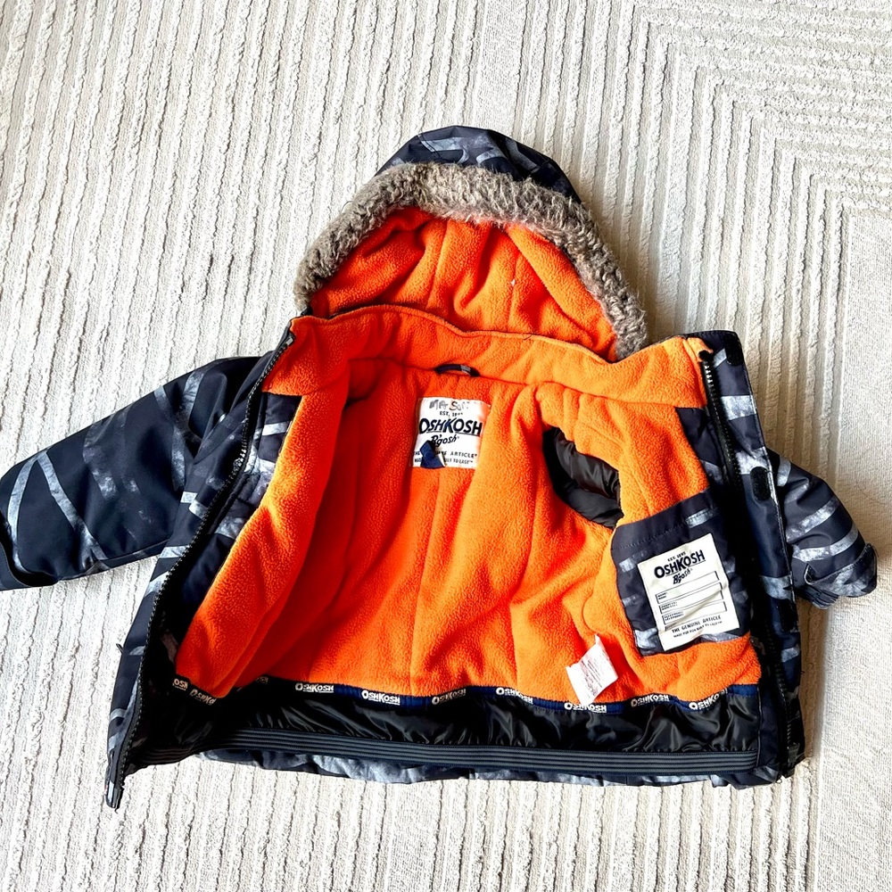 OshKosh B'gosh Kids' Black and Orange Puffer Jacket